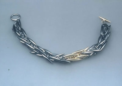 Oxidized Sterling Silver and 18k Bracelet